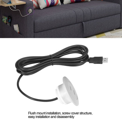 Sofa USB Charging Socket Flush Mount Installation Dual USB Charging Ports Socket for Home UseSilver V1294-YM0523-3113220029814