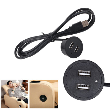2 USB Charging Socket with 1.5m Cable Embedded Installation 5V 1A Multipurpose for Mobile Phone Cameras V1294-YM0523-3113220029911