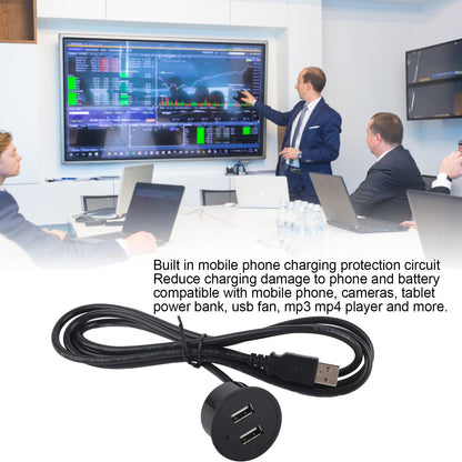 2 USB Charging Socket with 1.5m Cable Embedded Installation 5V 1A Multipurpose for Mobile Phone Cameras V1294-YM0523-3113220029911