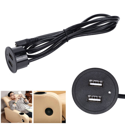 2 USB Charging Socket with 1.5m Cable Embedded Installation 5V 1A Multipurpose for Mobile Phone Cameras V1294-YM0523-3113220029912