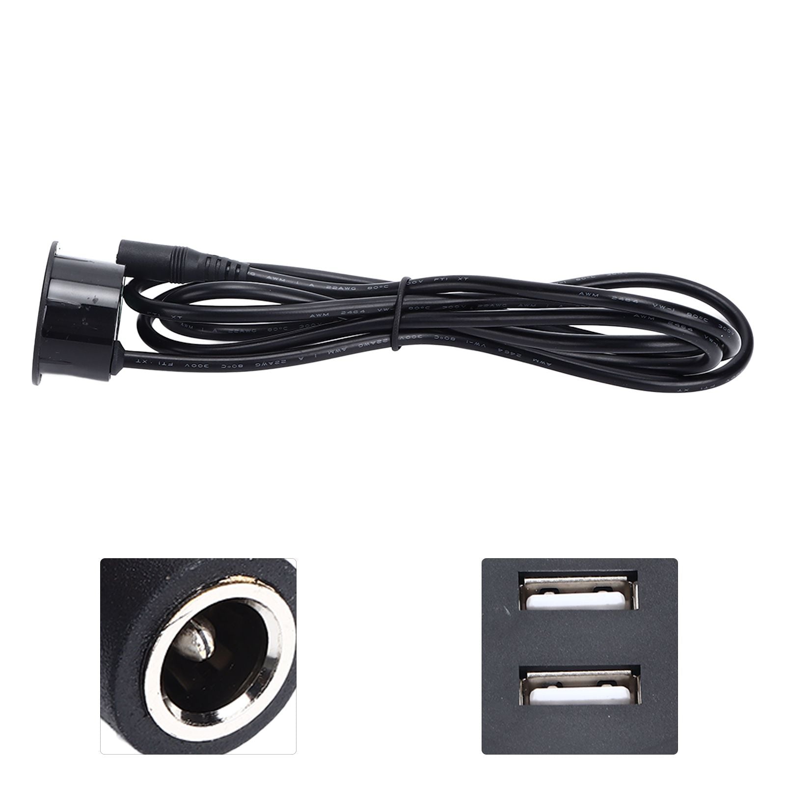 2 USB Charging Socket with 1.5m Cable Embedded Installation 5V 1A Multipurpose for Mobile Phone Cameras V1294-YM0523-3113220029912