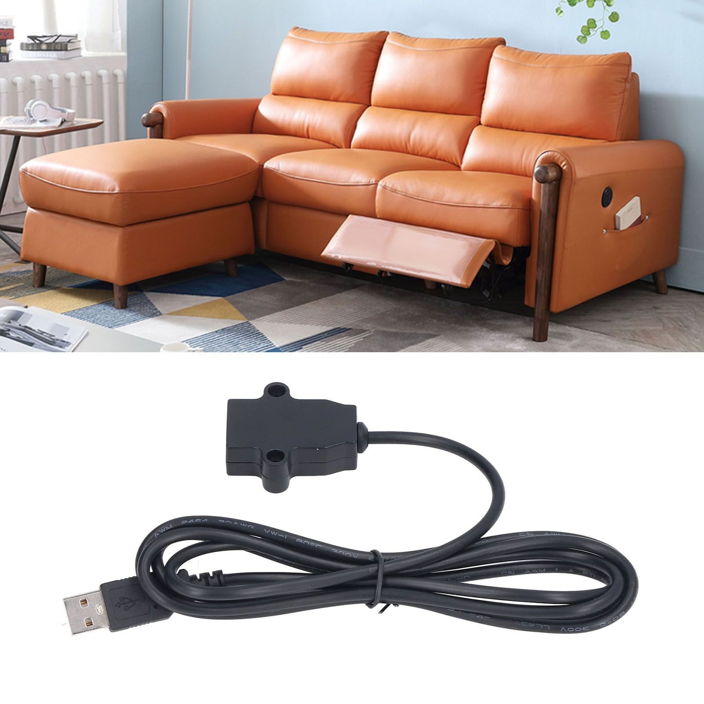 1.5M USB Charging Socket Multipurpose Home Bedside Sofa Reclining Chair Clamp in USB Charging Extension Cable V1294-YM0523-3113220030811