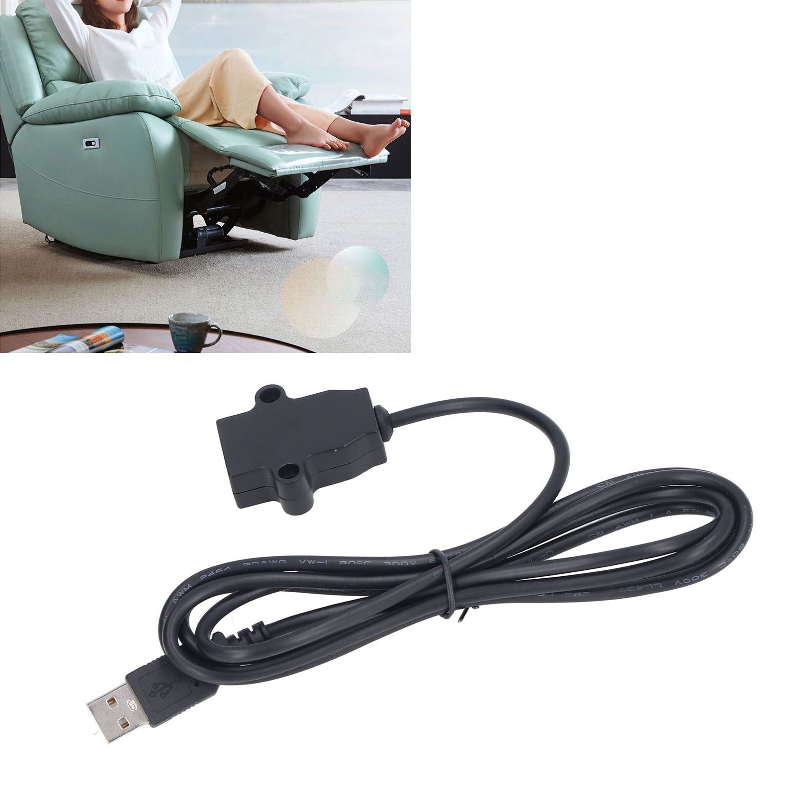1.5M USB Charging Socket Multipurpose Home Bedside Sofa Reclining Chair Clamp in USB Charging Extension Cable V1294-YM0523-3113220030811