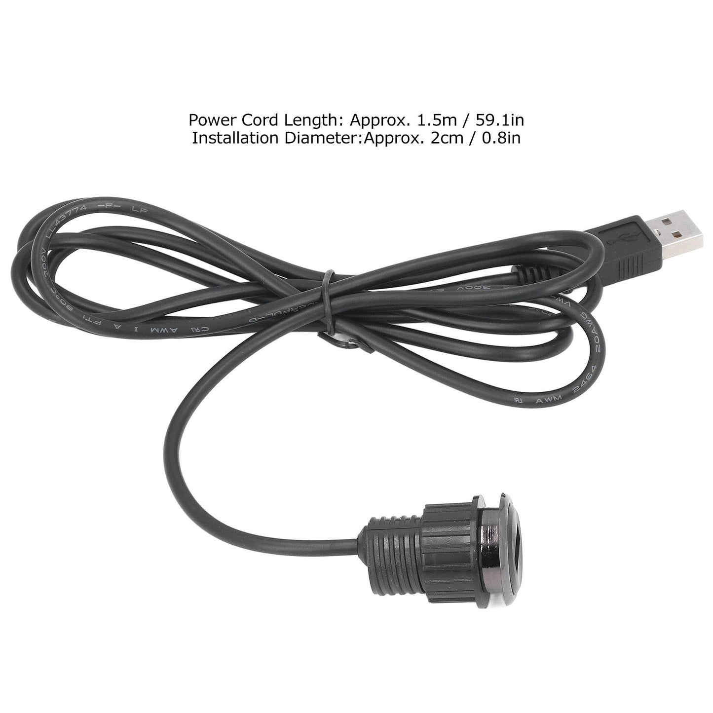 Recessed USB Charging Grommet Good Protection Fast Charge Embedded Installation 5V Desk USB Power Grommet for V1294-YM0523-3113220031911