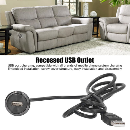 Recessed USB Charging Grommet Good Protection Fast Charge Embedded Installation 5V Desk USB Power Grommet for V1294-YM0523-3113220031911