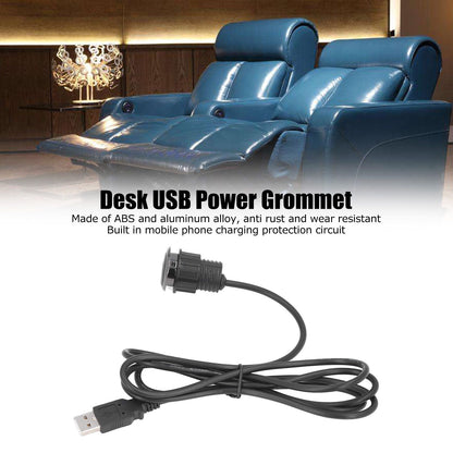 Recessed USB Charging Grommet Good Protection Fast Charge Embedded Installation 5V Desk USB Power Grommet for V1294-YM0523-3113220031911