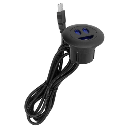 5V USB Charging Socket Outlet with 2.5m/8.2ft Power Cord Embedded Installation for Home Bedside Sofa Recliner V1294-YM0523-3113220032211