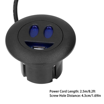 5V USB Charging Socket Outlet with 2.5m/8.2ft Power Cord Embedded Installation for Home Bedside Sofa Recliner V1294-YM0523-3113220032211