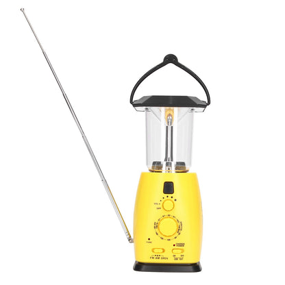 LED Camping Lantern Solar Hand Crank Battery Charging Adjustable Brightness 8 LEDs Support FM AM Function LED V1294-YM0523-3113220032711