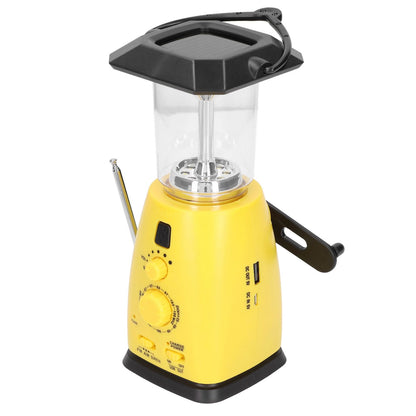 LED Camping Lantern Solar Hand Crank Battery Charging Adjustable Brightness 8 LEDs Support FM AM Function LED V1294-YM0523-3113220032711
