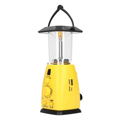 LED Camping Lantern Solar Hand Crank Battery Charging Adjustable Brightness 8 LEDs Support FM AM Function LED V1294-YM0523-3113220032711