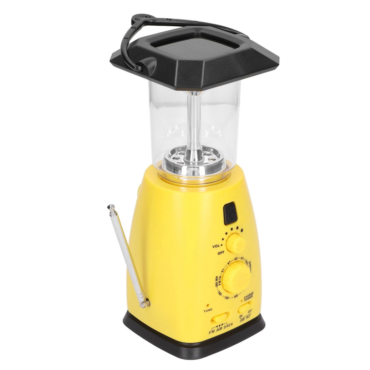 LED Camping Lantern Solar Hand Crank Battery Charging Adjustable Brightness 8 LEDs Support FM AM Function LED V1294-YM0523-3113220032711