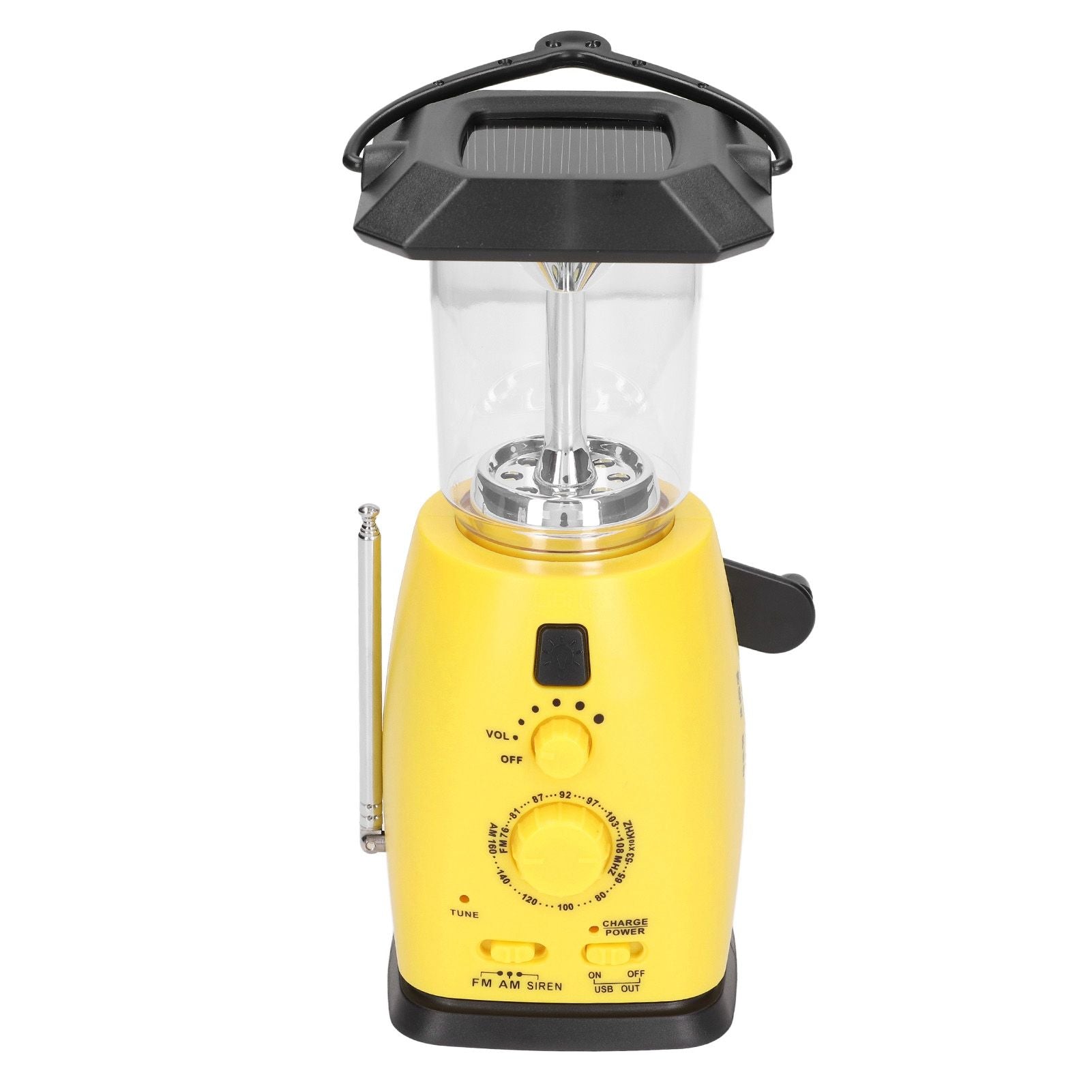 LED Camping Lantern Solar Hand Crank Battery Charging Adjustable Brightness 8 LEDs Support FM AM Function LED V1294-YM0523-3113220032711