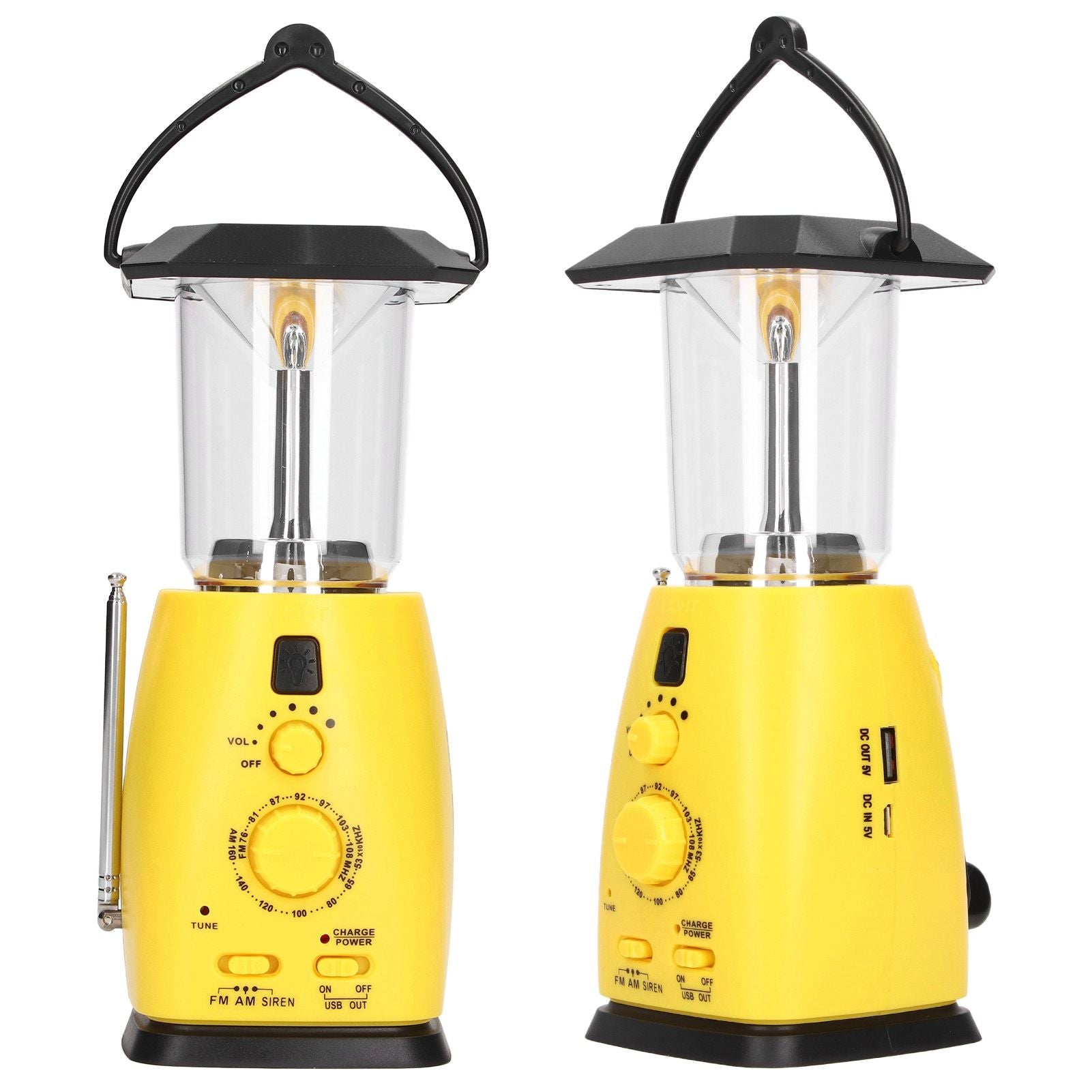 LED Camping Lantern Solar Hand Crank Battery Charging Adjustable Brightness 8 LEDs Support FM AM Function LED V1294-YM0523-3113220032711