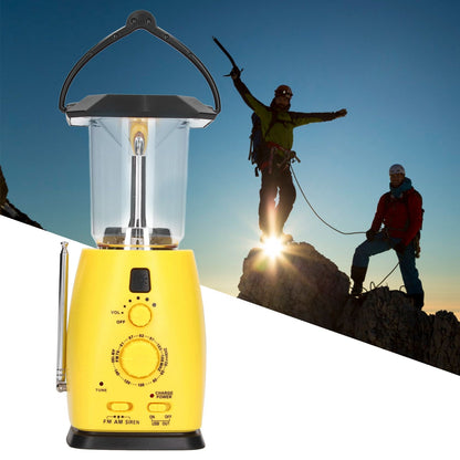 LED Camping Lantern Solar Hand Crank Battery Charging Adjustable Brightness 8 LEDs Support FM AM Function LED V1294-YM0523-3113220032711