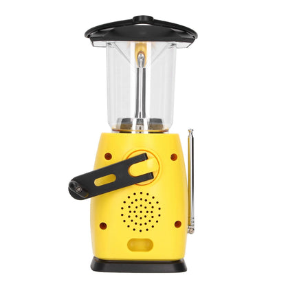 LED Camping Lantern Solar Hand Crank Battery Charging Adjustable Brightness 8 LEDs Support FM AM Function LED V1294-YM0523-3113220032711