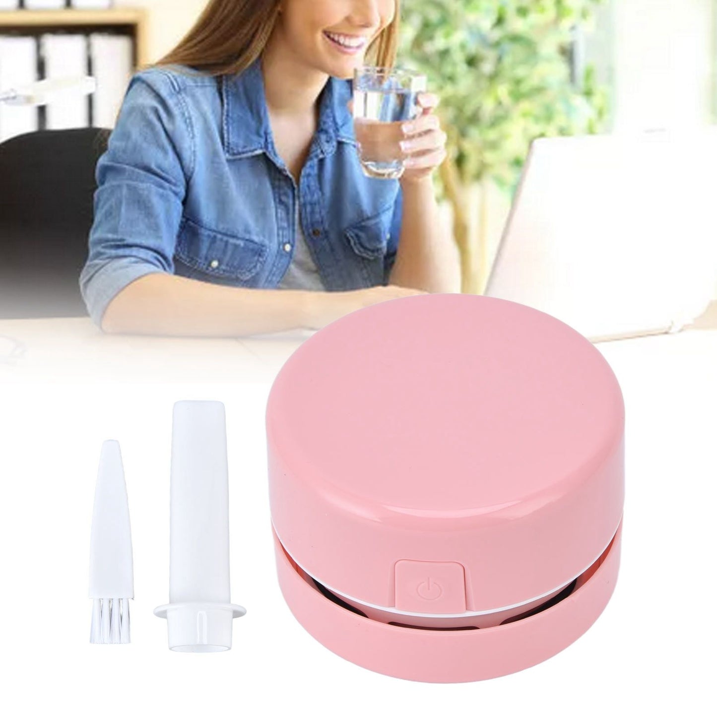 Desktop Dust Collector Table Dust Cleaner USB Charging Portable Mini Dust Catcher for Office HouseholdPink V1294-YM0523-3113220033611