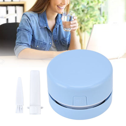 Desktop Dust Collector Table Dust Cleaner USB Charging Portable Mini Dust Catcher for Office HouseholdBlue V1294-YM0523-3113220033612