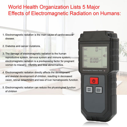Electromagnetic Radiation Tester 1V/M-1999V/M LCD EMF Meter with Sound Light Alarm for Home Appliance V1294-YM0523-3113220034211