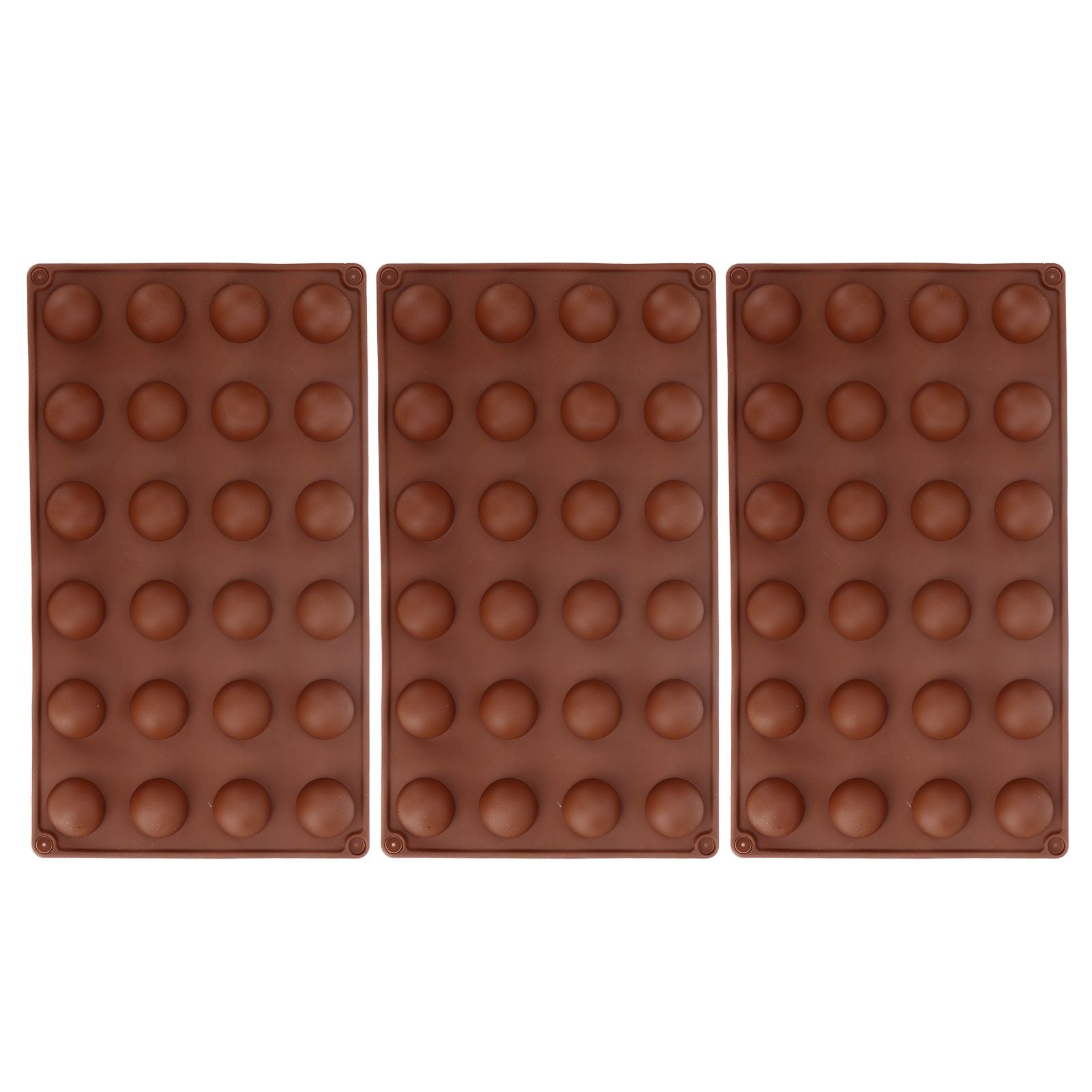 3pcs Silicone Mould 24-Hole Soft Semi Sphere Baking Mold for Chocolate Jelly Mousse Soap V1294-YM0523-3113220036211