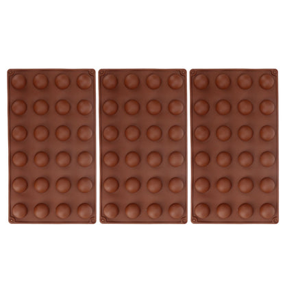 3pcs Silicone Mould 24-Hole Soft Semi Sphere Baking Mold for Chocolate Jelly Mousse Soap V1294-YM0523-3113220036211