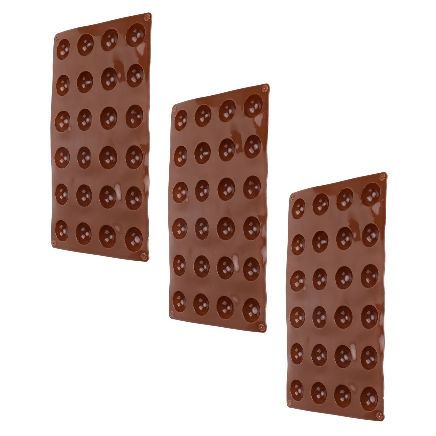3pcs Silicone Mould 24-Hole Soft Semi Sphere Baking Mold for Chocolate Jelly Mousse Soap V1294-YM0523-3113220036211