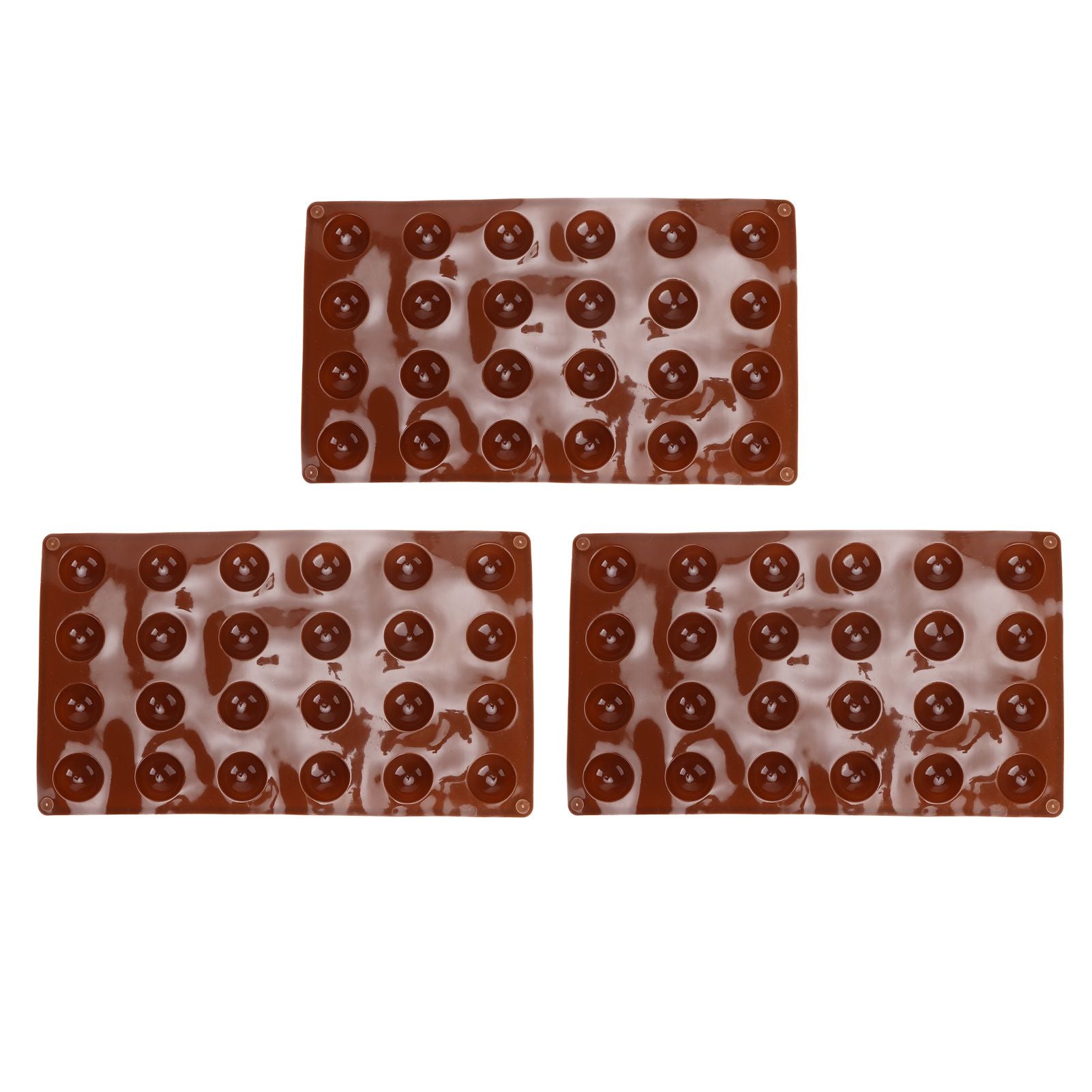 3pcs Silicone Mould 24-Hole Soft Semi Sphere Baking Mold for Chocolate Jelly Mousse Soap V1294-YM0523-3113220036211