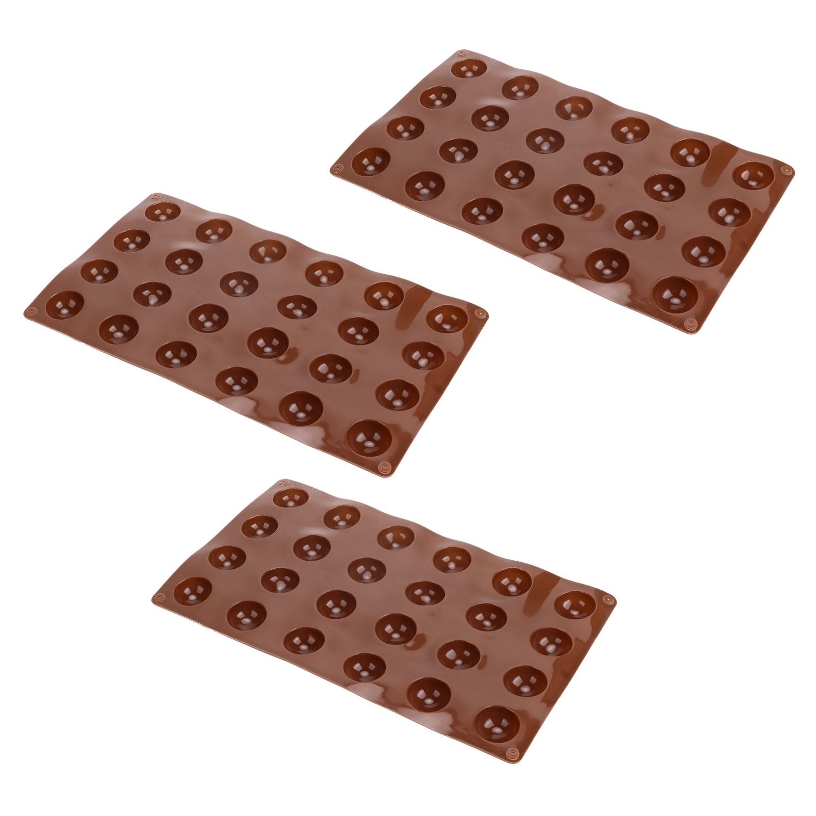 3pcs Silicone Mould 24-Hole Soft Semi Sphere Baking Mold for Chocolate Jelly Mousse Soap V1294-YM0523-3113220036211