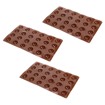 3pcs Silicone Mould 24-Hole Soft Semi Sphere Baking Mold for Chocolate Jelly Mousse Soap V1294-YM0523-3113220036211