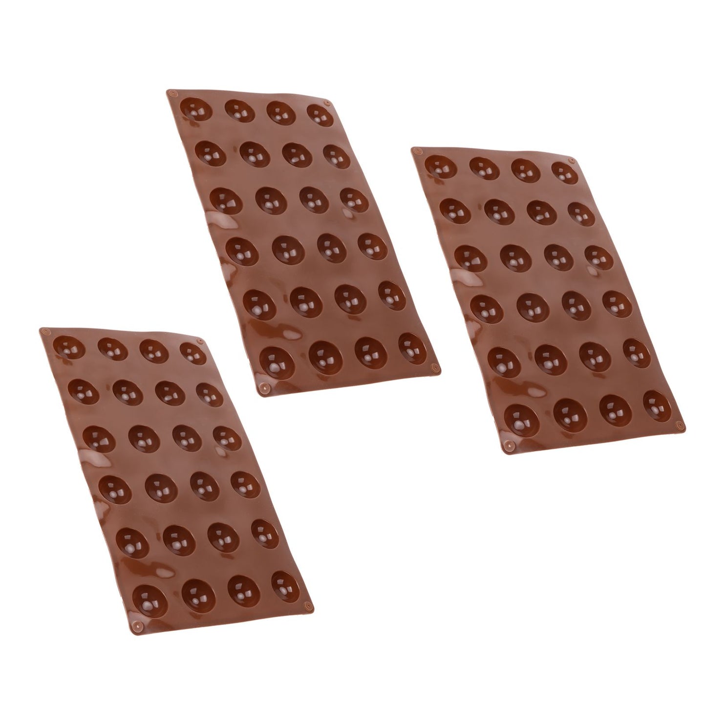 3pcs Silicone Mould 24-Hole Soft Semi Sphere Baking Mold for Chocolate Jelly Mousse Soap V1294-YM0523-3113220036211