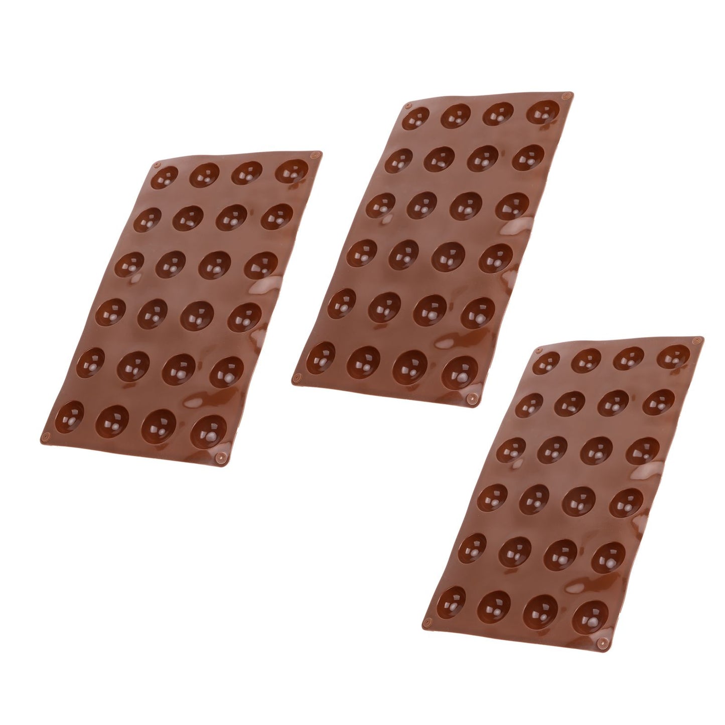 3pcs Silicone Mould 24-Hole Soft Semi Sphere Baking Mold for Chocolate Jelly Mousse Soap V1294-YM0523-3113220036211