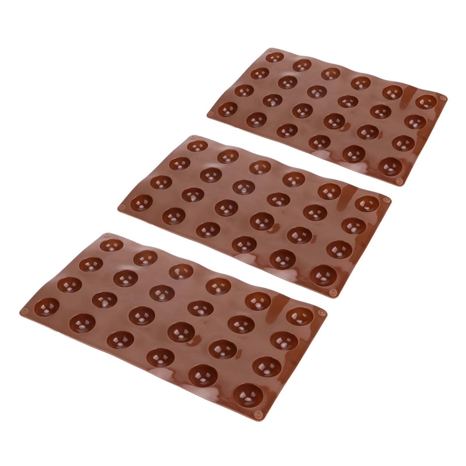 3pcs Silicone Mould 24-Hole Soft Semi Sphere Baking Mold for Chocolate Jelly Mousse Soap V1294-YM0523-3113220036211