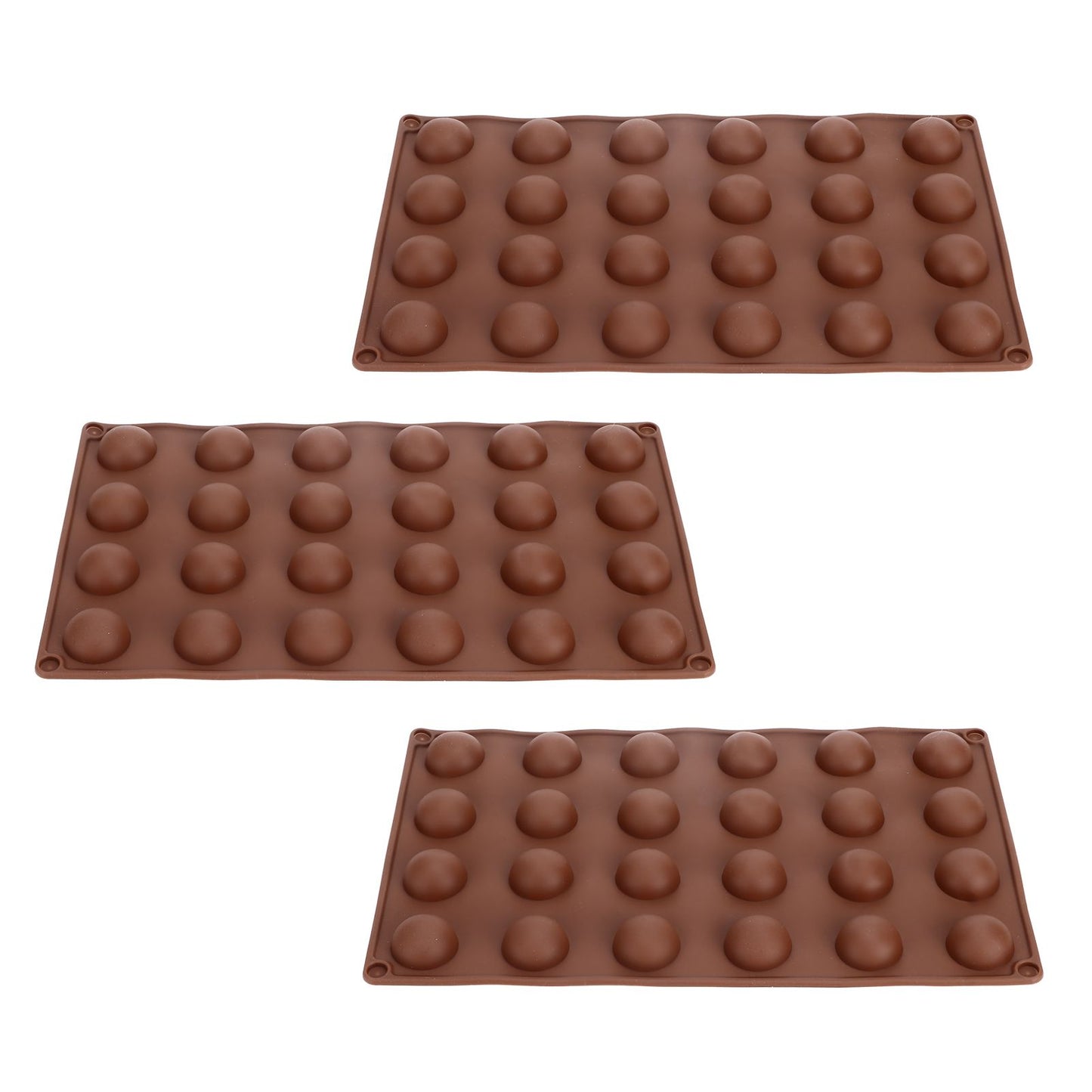 3pcs Silicone Mould 24-Hole Soft Semi Sphere Baking Mold for Chocolate Jelly Mousse Soap V1294-YM0523-3113220036211