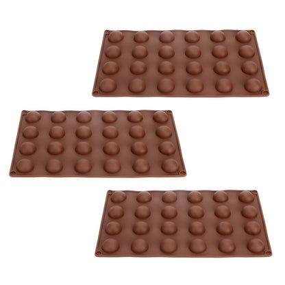 3pcs Silicone Mould 24-Hole Soft Semi Sphere Baking Mold for Chocolate Jelly Mousse Soap V1294-YM0523-3113220036211