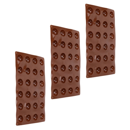 3pcs Silicone Mould 24-Hole Soft Semi Sphere Baking Mold for Chocolate Jelly Mousse Soap V1294-YM0523-3113220036211