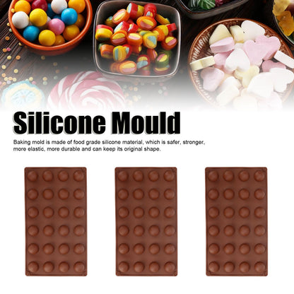 3pcs Silicone Mould 24-Hole Soft Semi Sphere Baking Mold for Chocolate Jelly Mousse Soap V1294-YM0523-3113220036211