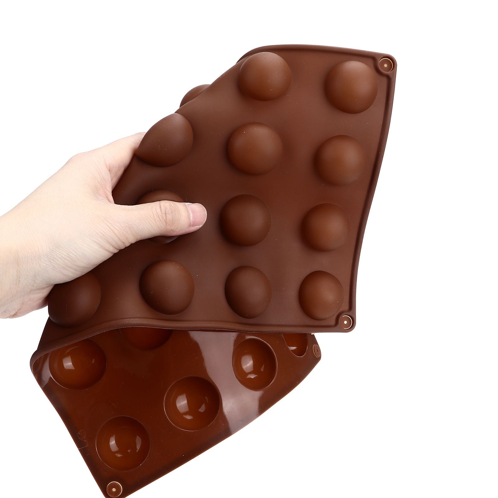 3pcs Silicone Mould 24-Hole Soft Semi Sphere Baking Mold for Chocolate Jelly Mousse Soap V1294-YM0523-3113220036211