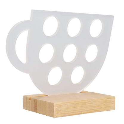 8 Holes Capsule Coffee Stand Cup Shape Acrylic Coffee Pods Storage Holder with Bamboo Base V1294-YM0523-3113220037611
