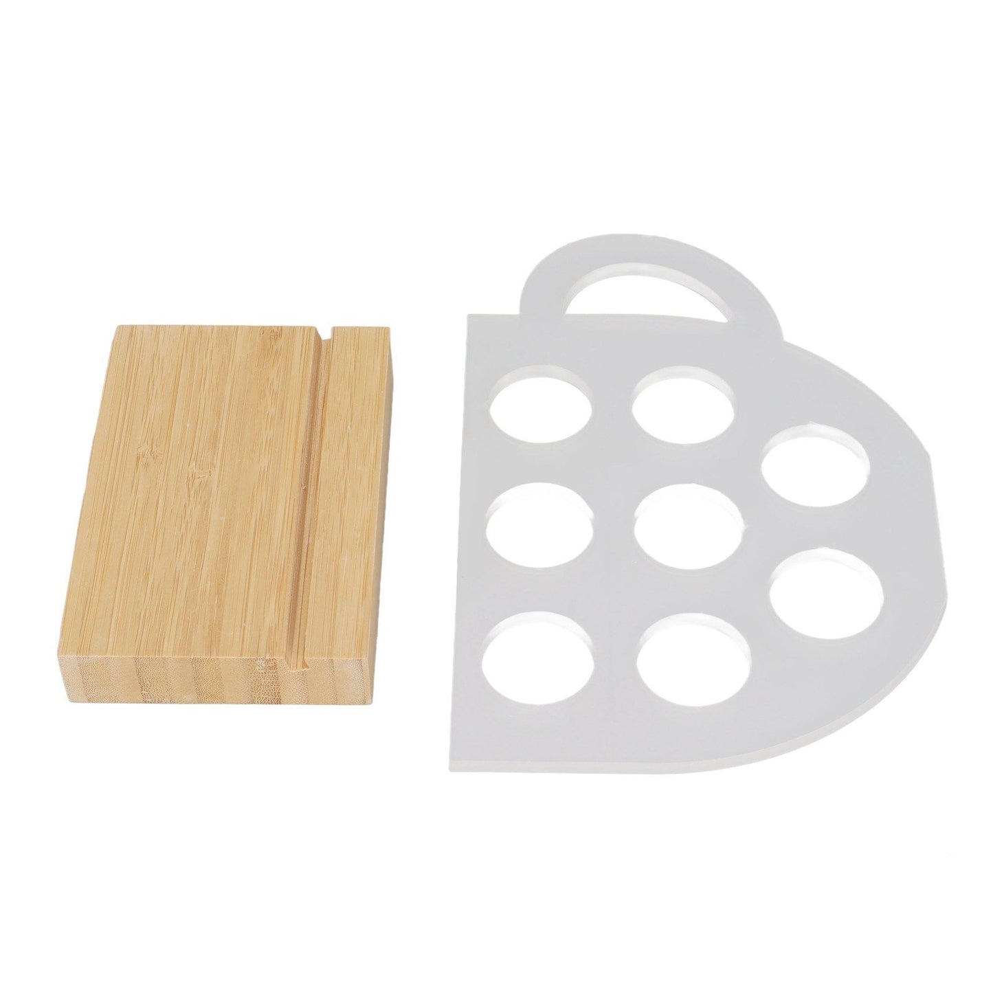 8 Holes Capsule Coffee Stand Cup Shape Acrylic Coffee Pods Storage Holder with Bamboo Base V1294-YM0523-3113220037611