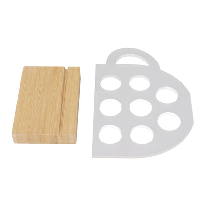 8 Holes Capsule Coffee Stand Cup Shape Acrylic Coffee Pods Storage Holder with Bamboo Base V1294-YM0523-3113220037611