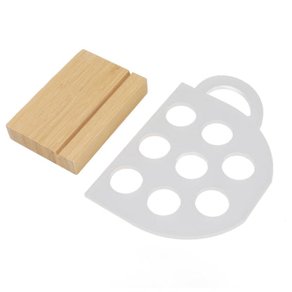 8 Holes Capsule Coffee Stand Cup Shape Acrylic Coffee Pods Storage Holder with Bamboo Base V1294-YM0523-3113220037611