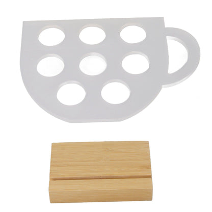 8 Holes Capsule Coffee Stand Cup Shape Acrylic Coffee Pods Storage Holder with Bamboo Base V1294-YM0523-3113220037611