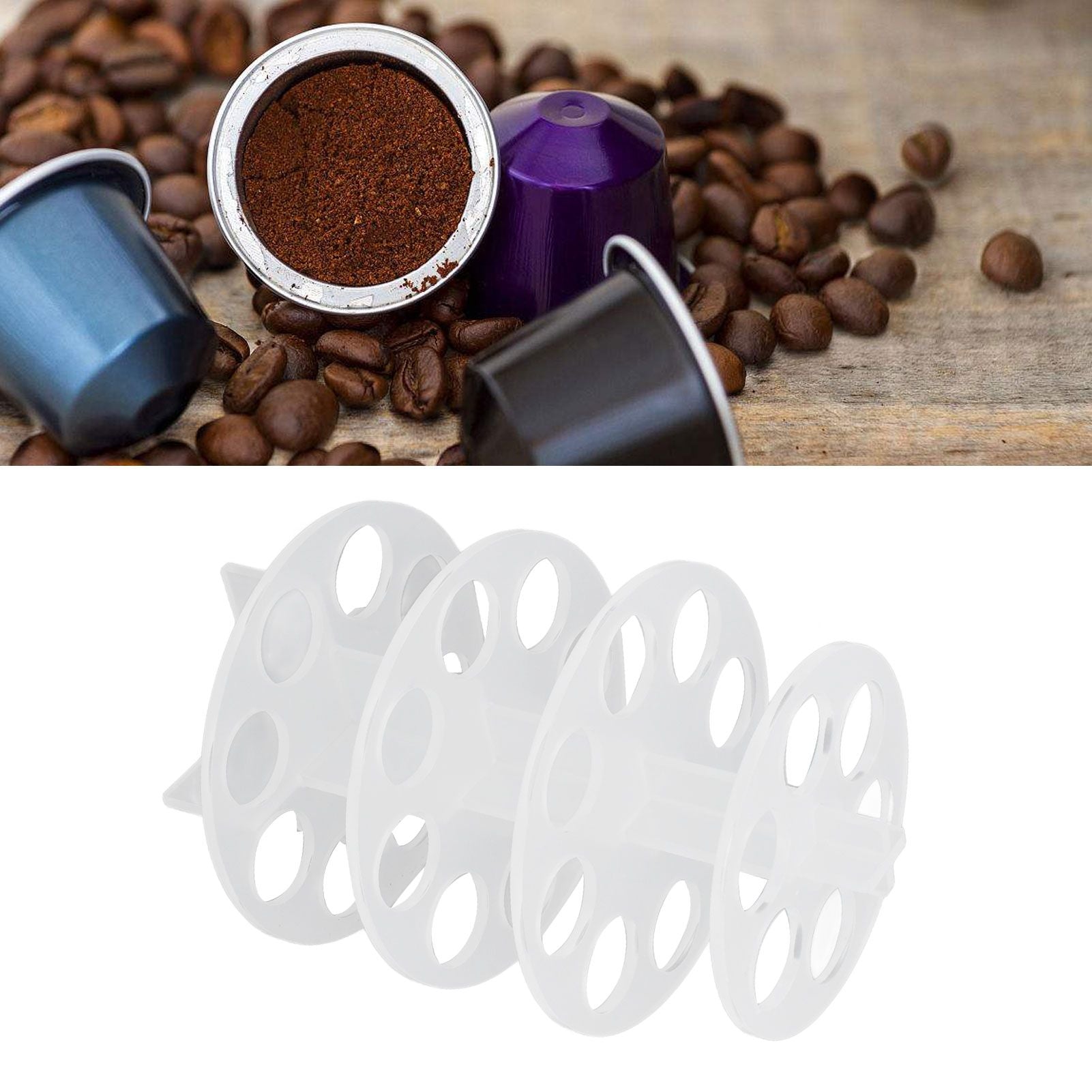 30 Holes Coffee Carousel Holder Coffee Pod Organizer Storage Rack Acrylic Modern Design for Home Office V1294-YM0523-3113220037711