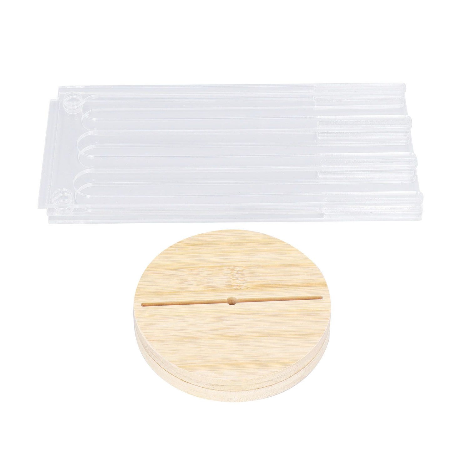 Coffee Capsule Holder Acrylic Bamboo Wood 48 Holes Rotatable Pod Rack Stand for Home V1294-YM0523-3113220037911