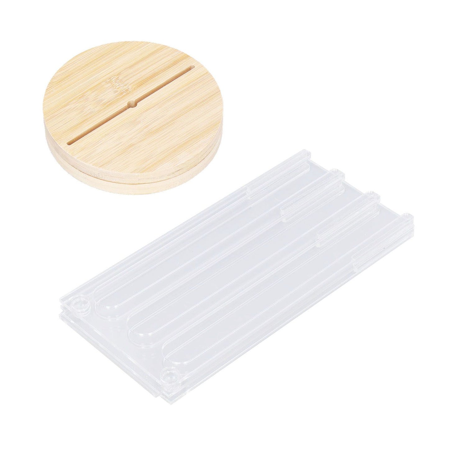 Coffee Capsule Holder Acrylic Bamboo Wood 48 Holes Rotatable Pod Rack Stand for Home V1294-YM0523-3113220037911