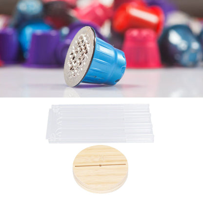 Coffee Capsule Holder Acrylic Bamboo Wood 48 Holes Rotatable Pod Rack Stand for Home V1294-YM0523-3113220037911
