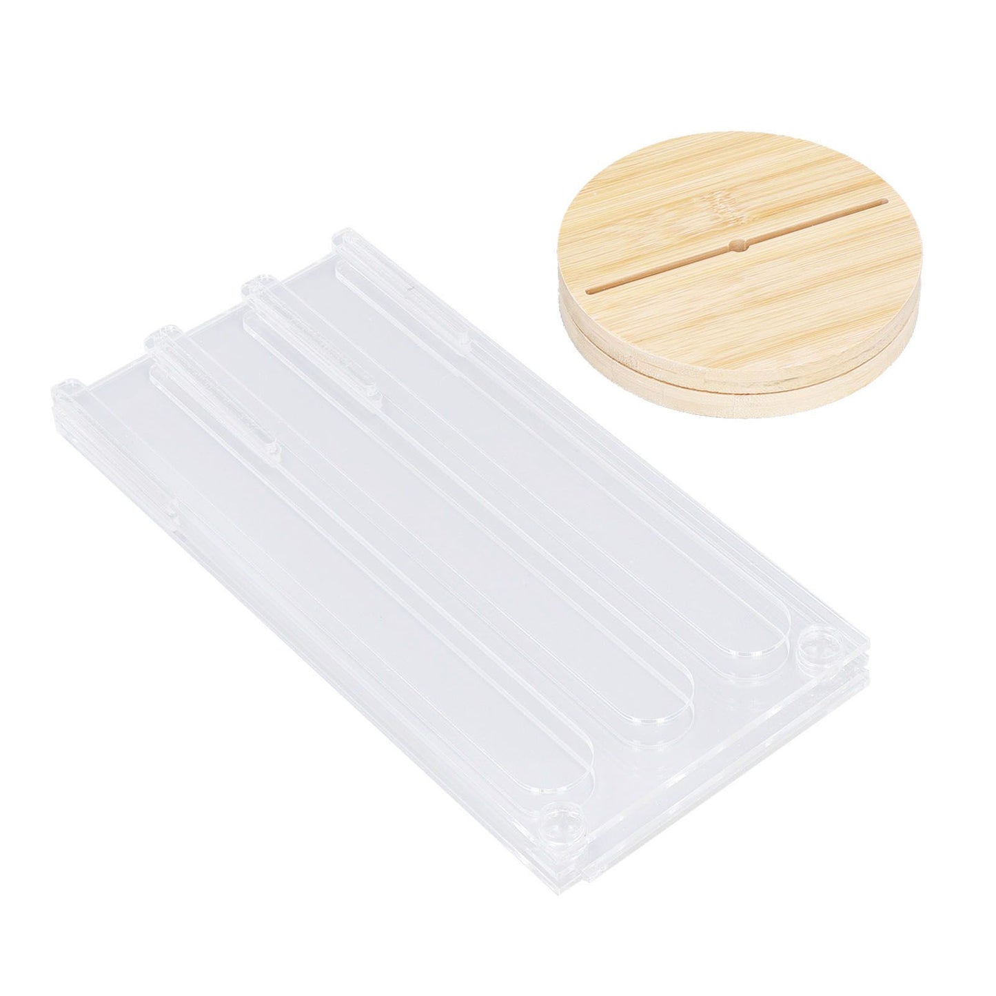 Coffee Capsule Holder Acrylic Bamboo Wood 48 Holes Rotatable Pod Rack Stand for Home V1294-YM0523-3113220037911