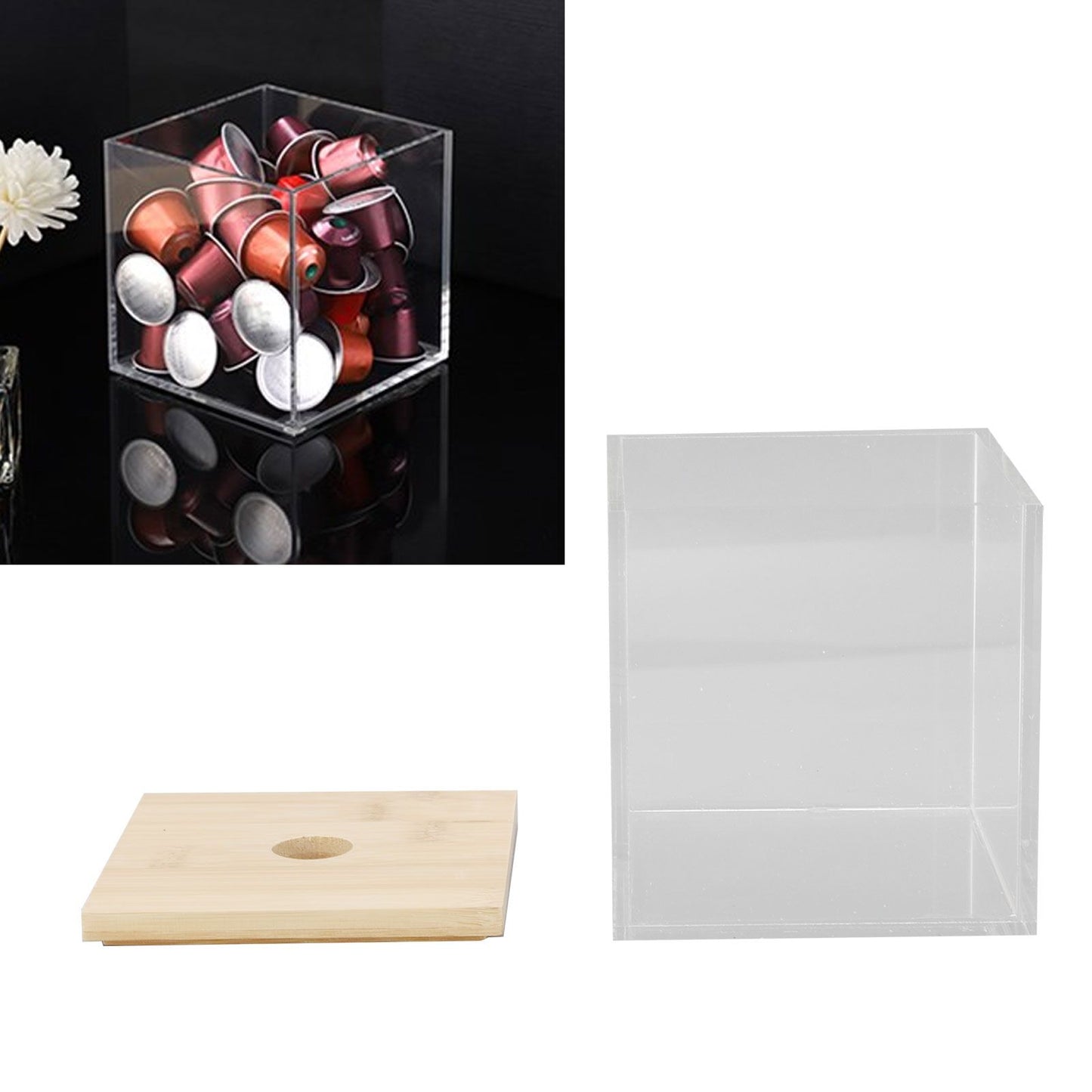 Clear Acrylic Coffee Capsule Holder Box with Lid Storage Box for Coffee Shop for Home V1294-YM0523-3113220038111