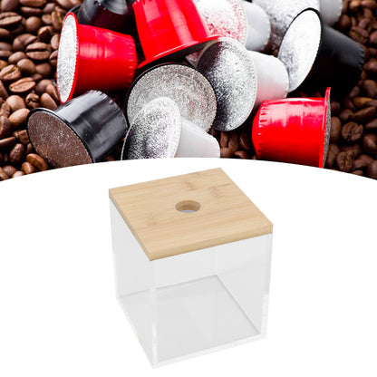 Clear Acrylic Coffee Capsule Holder Box with Lid Storage Box for Coffee Shop for Home V1294-YM0523-3113220038111