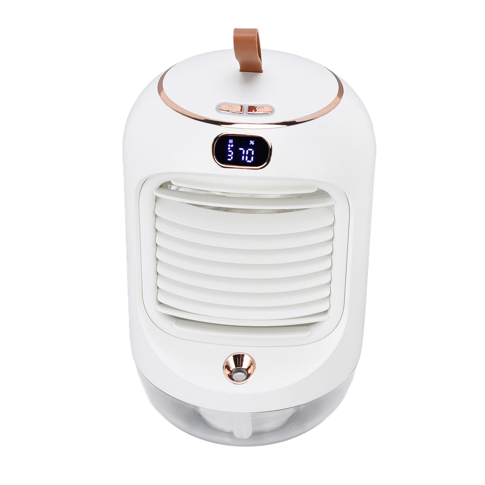 Mini Air Conditioner Humidifier Aromather 3 Gears 5 Blades USB Charging Night Light Water Cooling Fan White V1294-YM0523-3113220038611